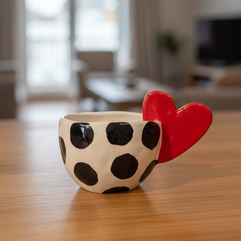 POLKA HEART WHITE